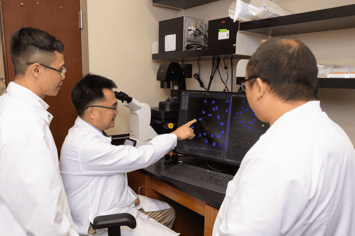 Faculty Members working in a lab